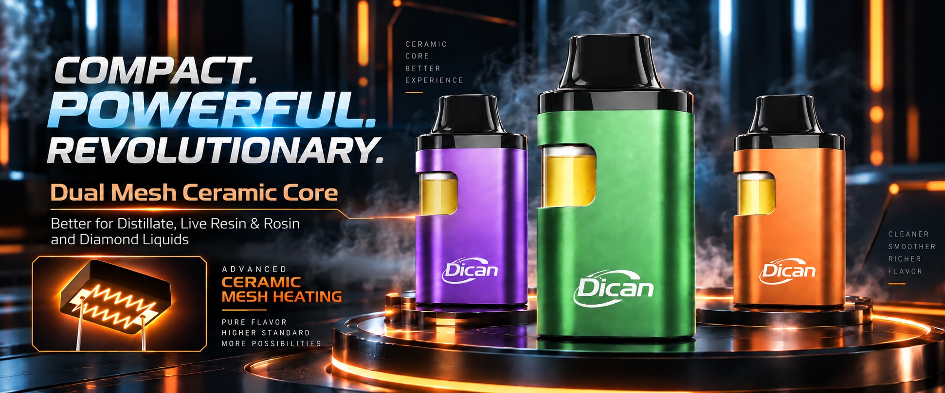 Dual Mesh Keramisk Core Vape för cannabisoljor